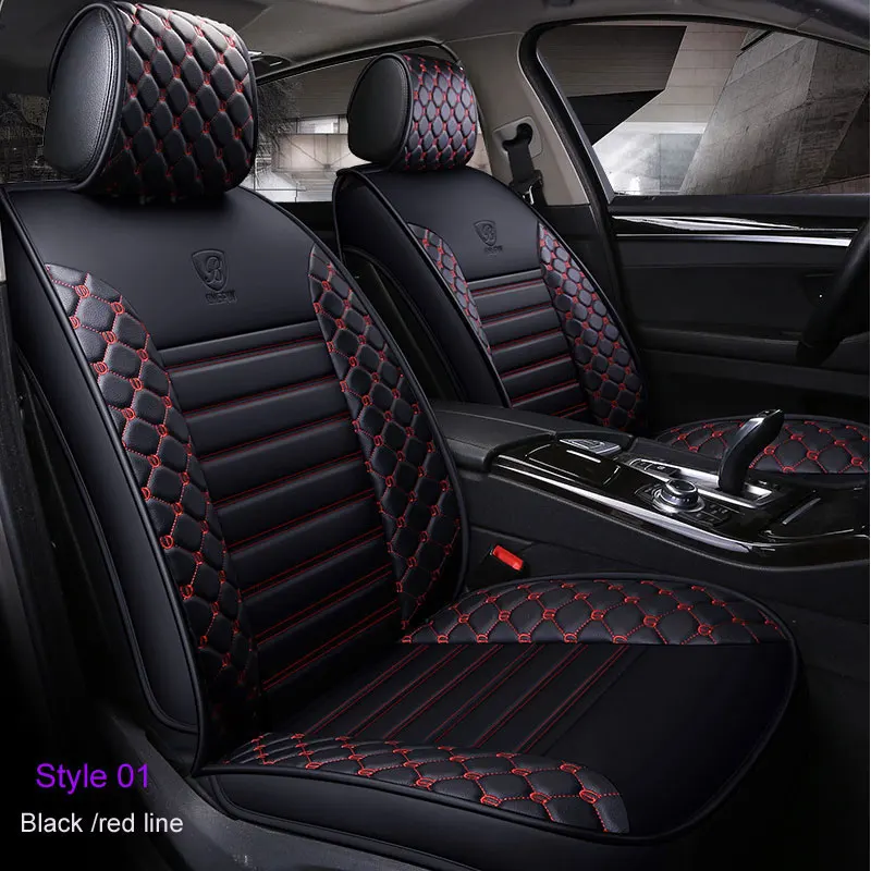 

Car Seat Cover Universal size Fit Ford Mondeo Focus2 3Taurus Fiesta Edge Explorer kuga Front rear seat Waterproof leather Style