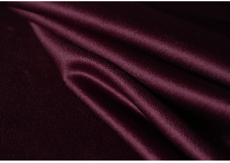 Quality 155CM Wide 750G/M Weight Dark Purple Double-faced Water Wave Cashmere Wool Autumn and Winter Overcoat Fabric E1154