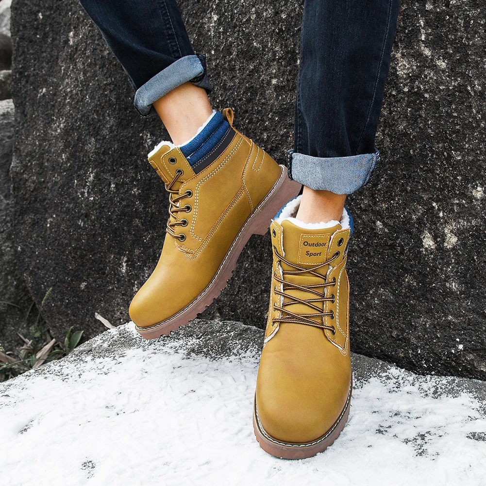 SMS Winter Men Boots Outdoor Snow Ankle Boots Hiking Shoes Anti-slip Boots Sneakers Zapatos De Hombre Classic Waterproof Boots