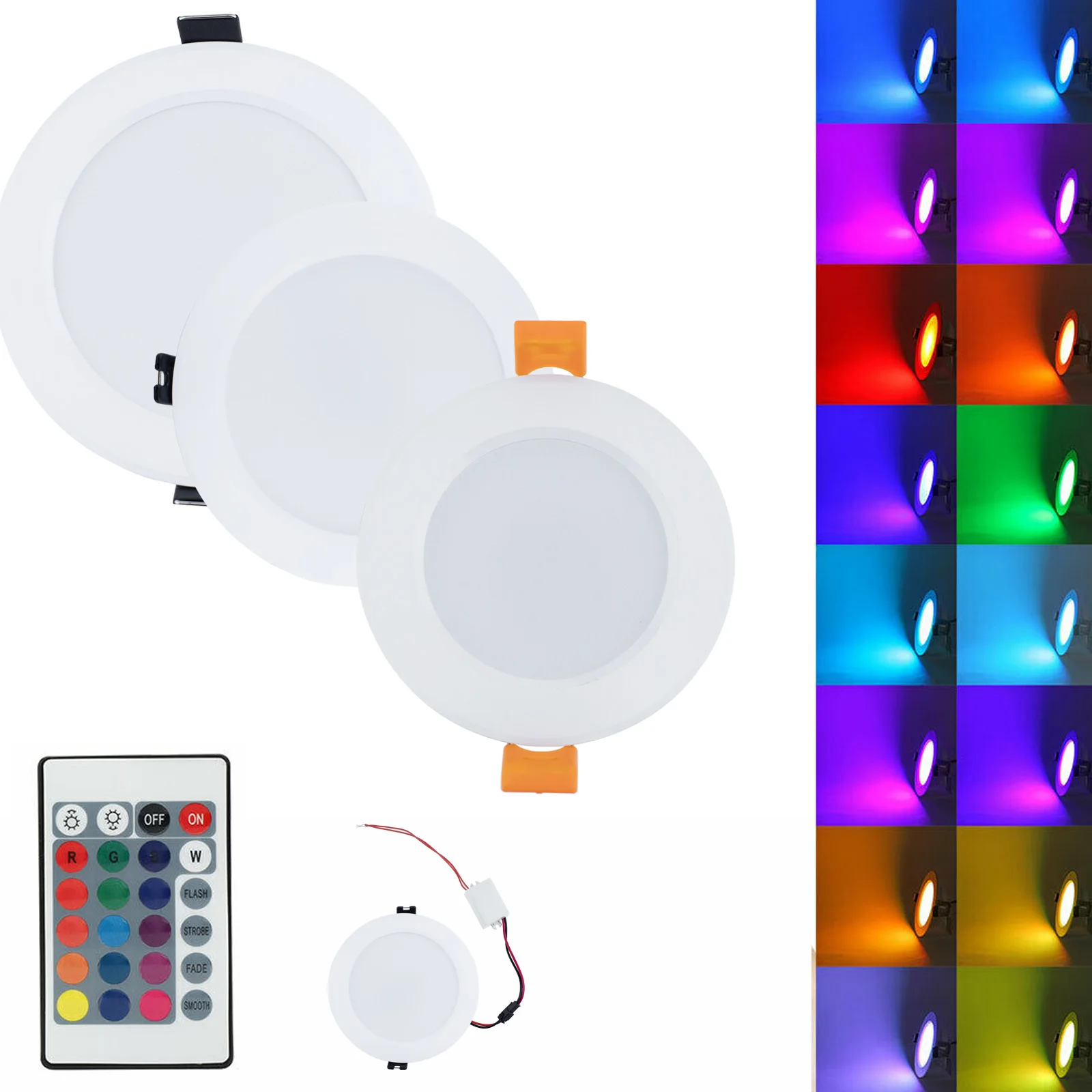 

RGB 5W 10W Dimmable LED Recessed Ceiling Downlight White Lamp + Remote Control 85-265V Lamp Spotlight Lighting For Home Office