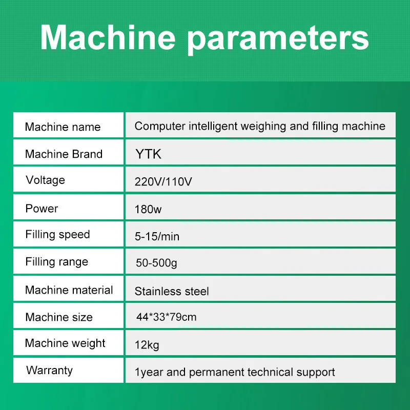 500G Granule Powder Filling Machine Packaging Machine for Tea Bean Seed ParticleAutomatic Weighing Machine Medlar  220V/110V 5