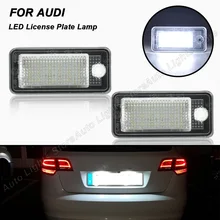 2Pcs LED License Number Plate Light Lamp For Audi A3 S3 A4 S4 RS4 B6 B7 A6 RS6 S6 C6 A5 S5 2D Cabrio Q7 A8 D4 S8 RS4 Avant