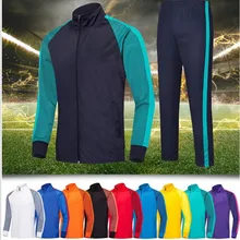 Футбольная куртка внешний вид тренировочный костюм для мужчин для взрослых осень и зима с длинным рукавом спортивный кардиган воротник куртка комплект