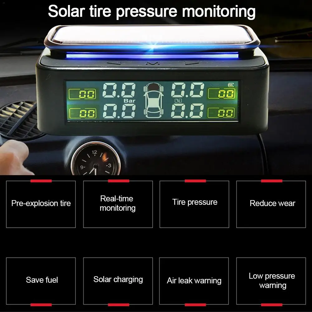 Новая Автомобильная умная внешняя система контроля давления в шинах TPMS USB/Солнечная энергия Автоматическая охранная сигнализация s датчик давления для шин