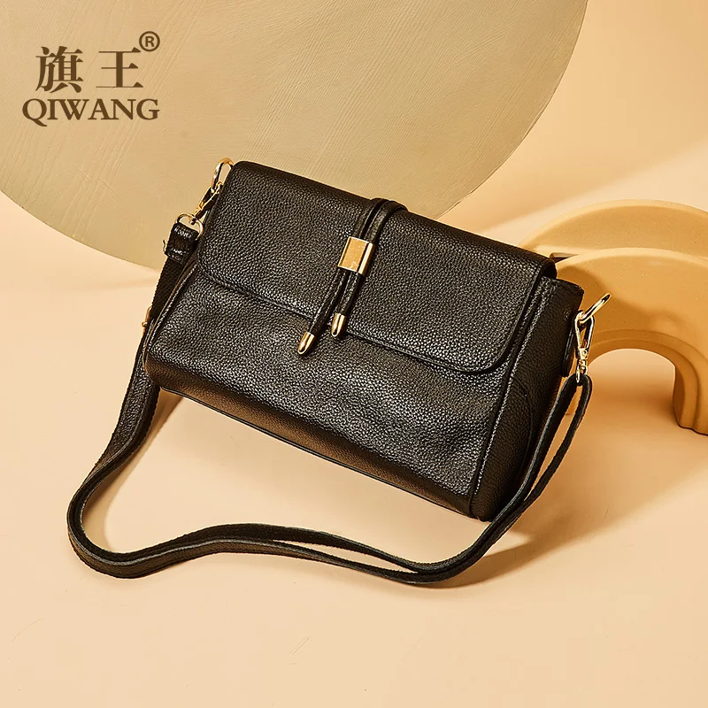 

Soft 100% Cowhide Leather Ladies Crossbody Bags Simple Large Capacity Messenger Bag for Women Commute Shoulder Bags