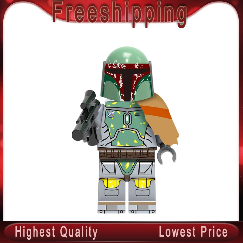 

BoBa Fett StarWars Luke Skywalker Mandalorian Warrior Rey building blocks Legoing Figure minifigured children toys gifts G0010