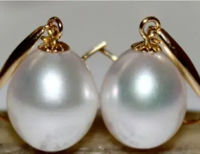 

free shipping >>>>noble jewelry charming 10-13mm south sea white pearl dangle earring 925s