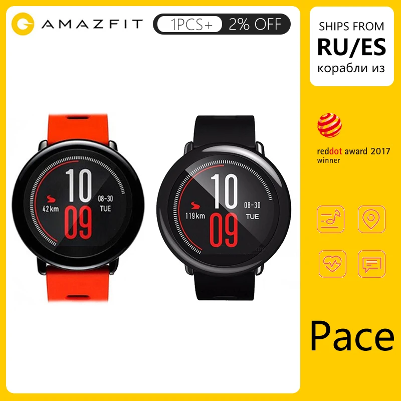 Оригинальная глобальная версия Huami Amazfit Pace с gps Bluetooth 4G/WiFi Android/iOS водонепроницаемые спортивные умные часы для бега