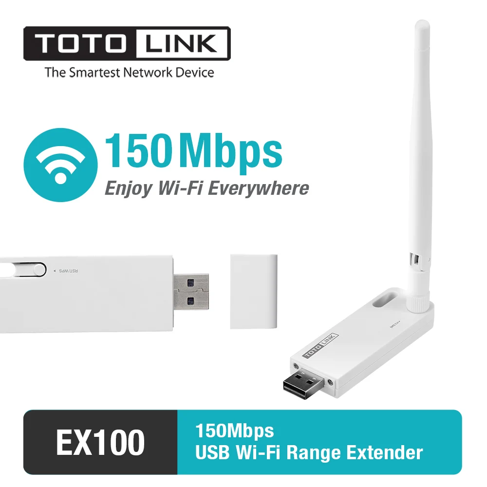 TOTOLINK EX100 150 Мбит/с USB Wi Fi расширитель диапазона со стабильной антенной 4dBi