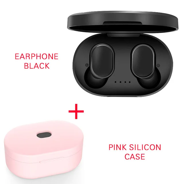 with pink case A6S/A6X Bluetooth наушники для Xiaomi беспроводные наушники 5,0 PK S11 TWS наушники с шумоподавлением Микрофон для Redmi iPhone huawei - Цвет: with pink case