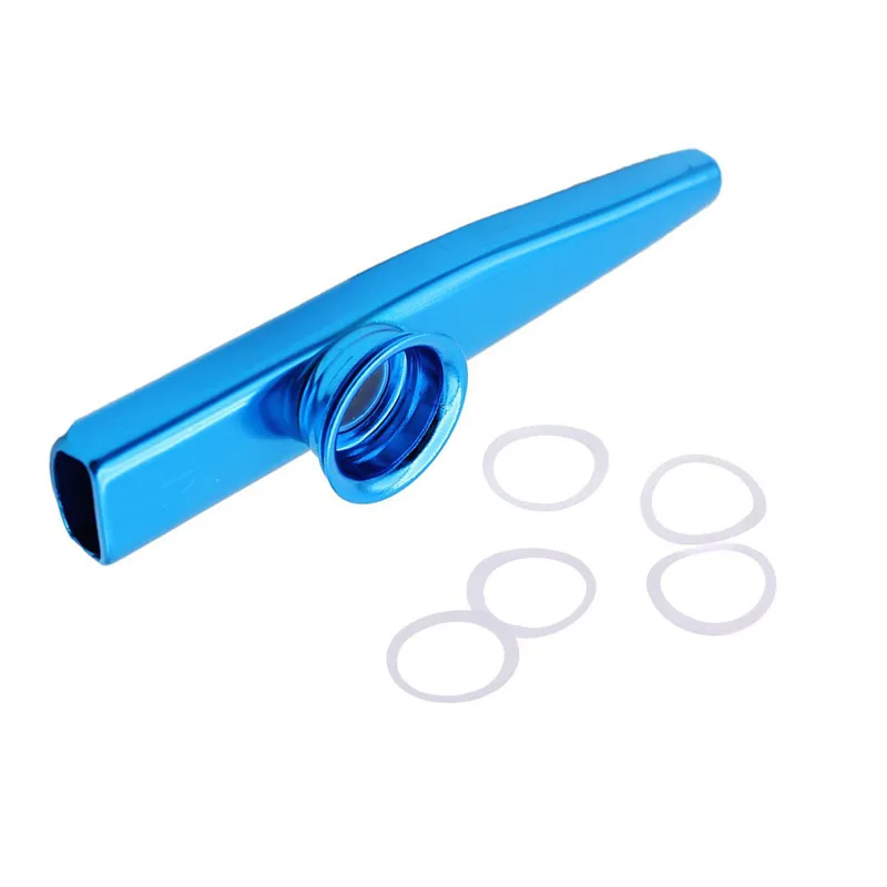 Синий Новинка kazoo алюминиевый сплав металл с 5 шт. Подарочная диафрагма для флейты для детей меломанов - Цвет: Синий
