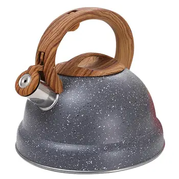 

1PC 3L Whistle Teakettle Gas Whistle Boiling Water Kettle Moon Handle Heating Water Pot Metal Stylish Heating Water Pot