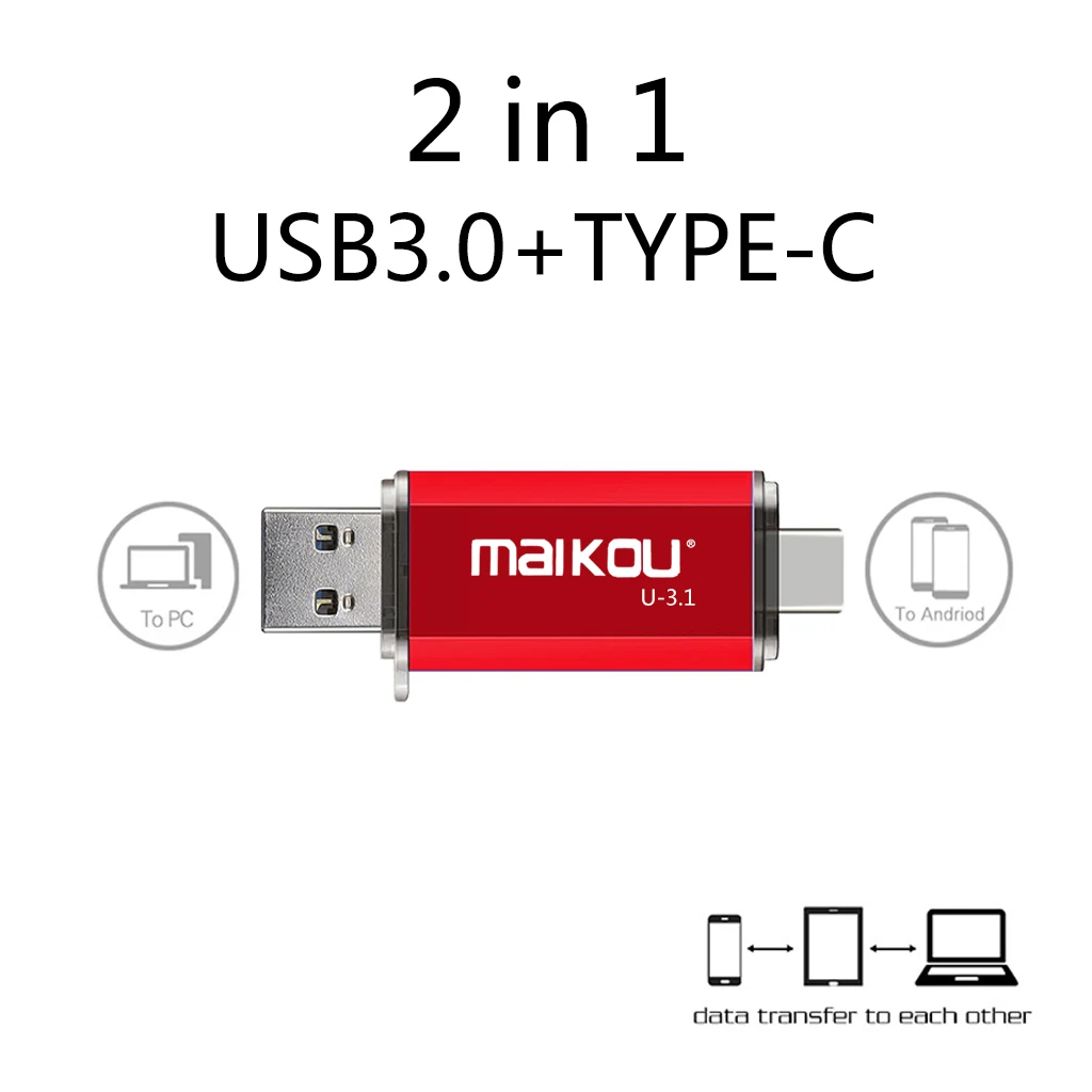 Maikou новейший 2в1 USB3.0 type-c usb флеш-накопитель USB3.0 OTG type-C 8GB
