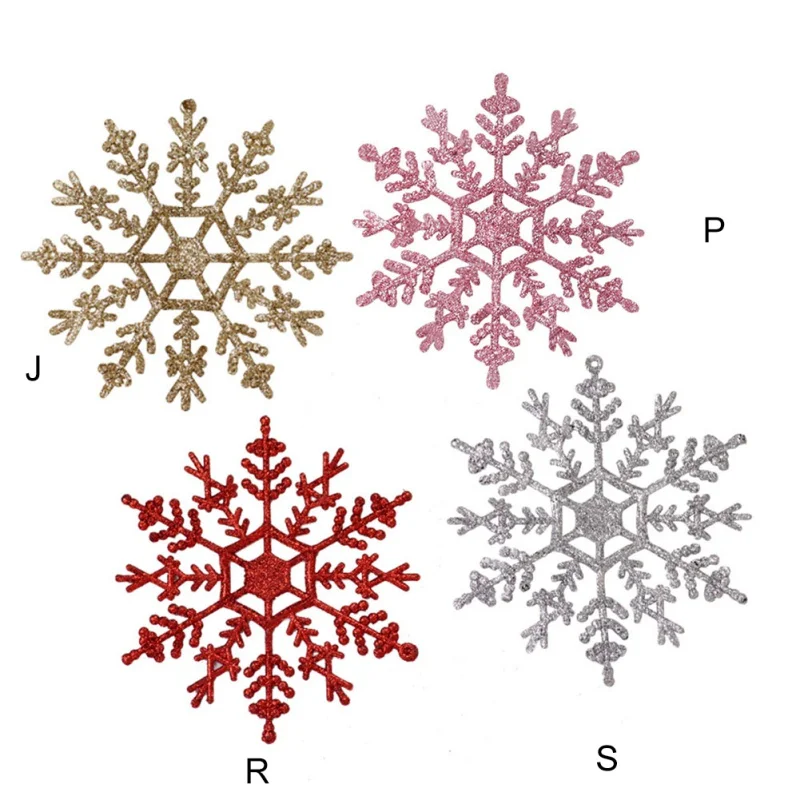 3 шт. 12 см пластиковые посыпать порошок Снежинка Рождественская елка украшения Снежинка Висячие украшения Рождественские принадлежности