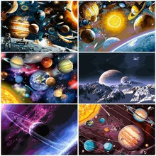 

tapb Planet Landscape DIY Painting By Numbers Adults For Drawing On Canvas Handpaint Coloring By Numbers Wall Art Number Decor