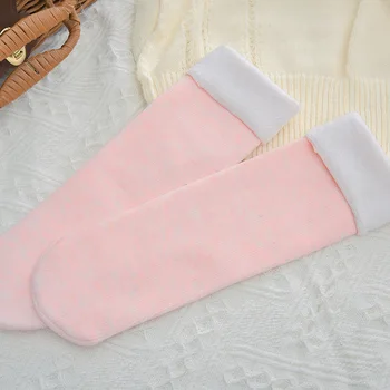 

1Pairs Women Snow Boots Socks Soft Cotton Winter Warm Socks Casual Solid Color Thicken Thermal Cashmere Wool Floor Socks Black