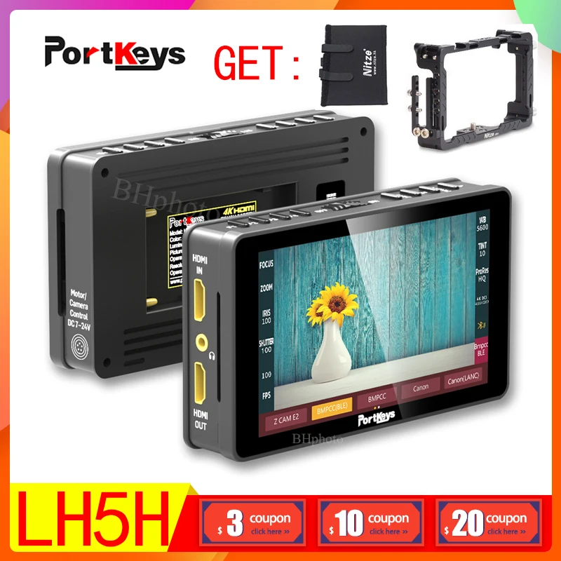 Портключи LH5H Камера монитор 4K UI сенсорный Экран 5 2 дюймов HLG 3D LUT пульт