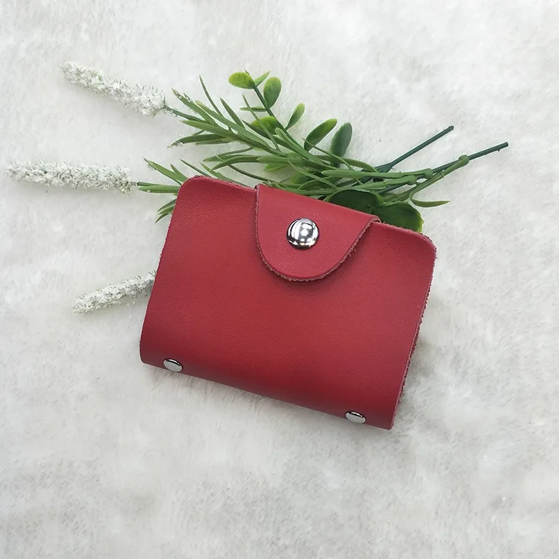 

Leather Card Holder 2018 Document Package Casual Solid Color Small Card Holder da kou Clutch Bag