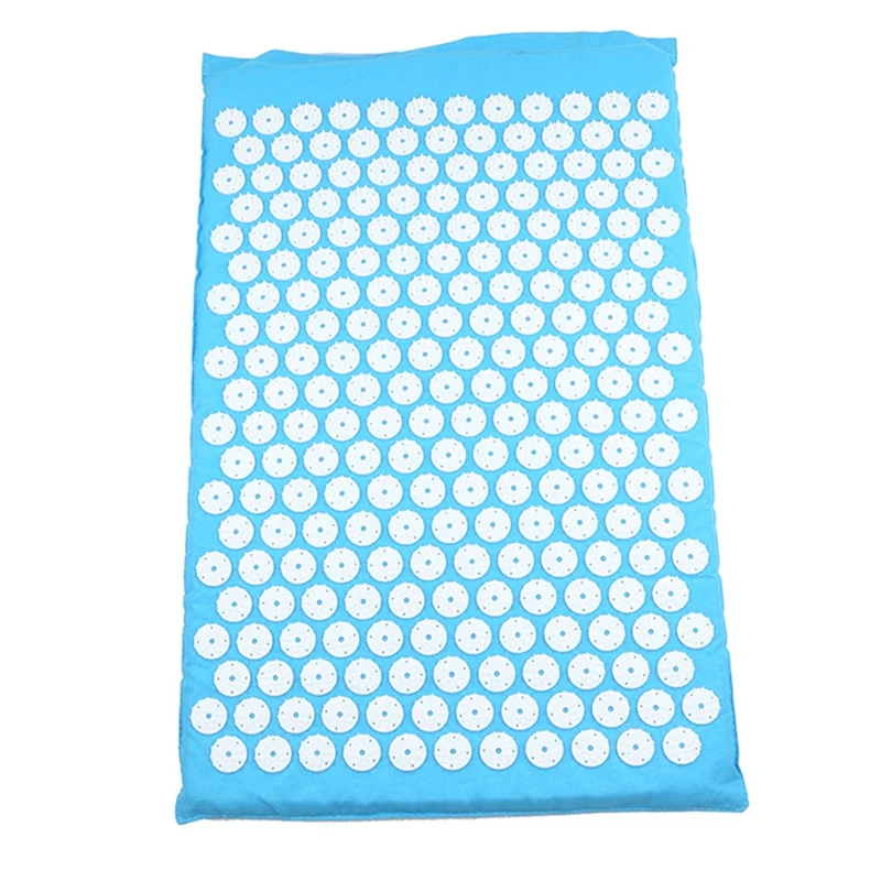 light blue pad only Массажная подушка, массажный коврик для йоги, акупрессура, облегчающий стресс, боль в спине, шип, коврик для акупунктурного массажа, коврик для йоги - Цвет: light blue pad only