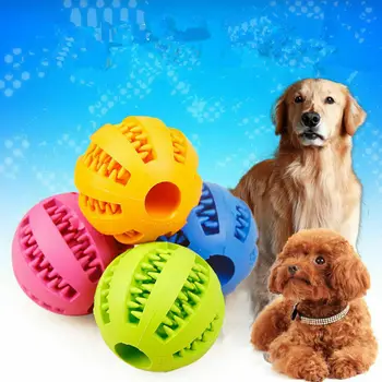

Durable Rubber Ball Chew Pet Dog Puppy Teething Dental Healthy Treat Clean Toy Dog Pet Feeder