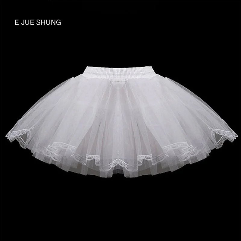 E JUE Шунг 3 слоя, Детская футболка с короткими рукавами, юбки; Джинсовая юбка для девочек в цветочек кринолин для свадьбы для маленьких девочек/детский подъюбник