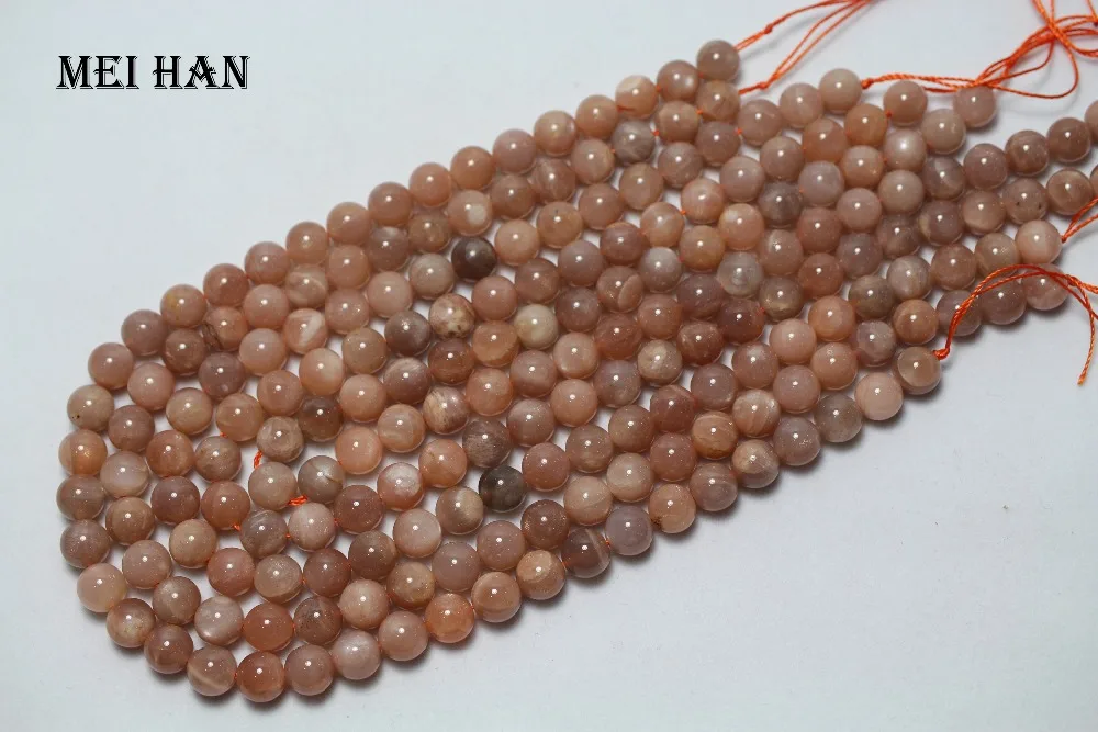 Meihan(38 бусин/прядь) натуральный 10 мм оранжевый лунный камень гладкие круглые отдельные бусины из камней