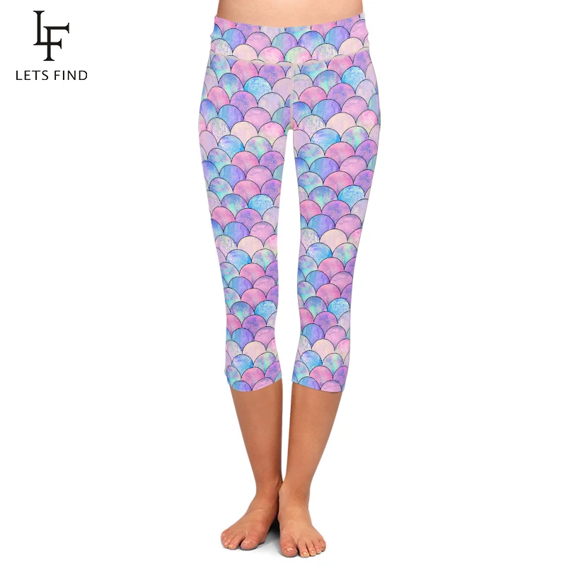 LETSFIND Summer Styles Fish Scales Digital Print Women Capri Leggings High Waist Fashion Hot Women Fitness Sexy Leggings LETSFIND Summer Styles Fish Scales Digital Print Women Capri Leggings High Waist Fashion Hot Women Fitness Sexy Leggings