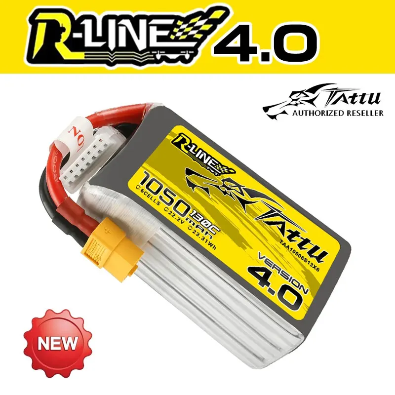 Литий-полимерный аккумулятор TATTU R-Line версии 4 0 V4 22 2 в 1050 мАч 1300 1400 130C 6S1P для