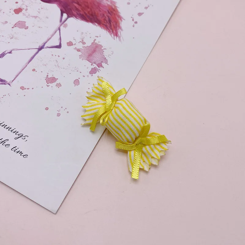 Hand genähtes Streifen tuch, Süßigkeiten applikationen, DIY Haarclip Zubehör, Geschenk dekoration, 5,5x2cm, 20 Stück Menge – Detail 1