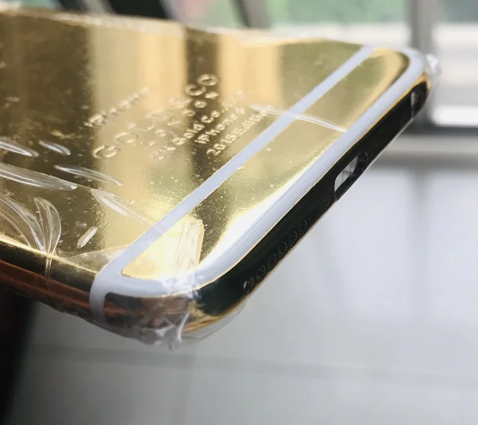 White Line Настоящий 24ct позолоченный корпус для iphone6 Золотой корпус - Цвет: White Line