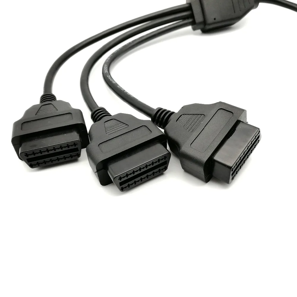 5 шт./лот! OBD 2 Удлинительный кабель, J1962M до 3 шт J1962F, сплиттер OBD2 кабель 1 до 3, OBD2 сплиттер Y кабель 50 см