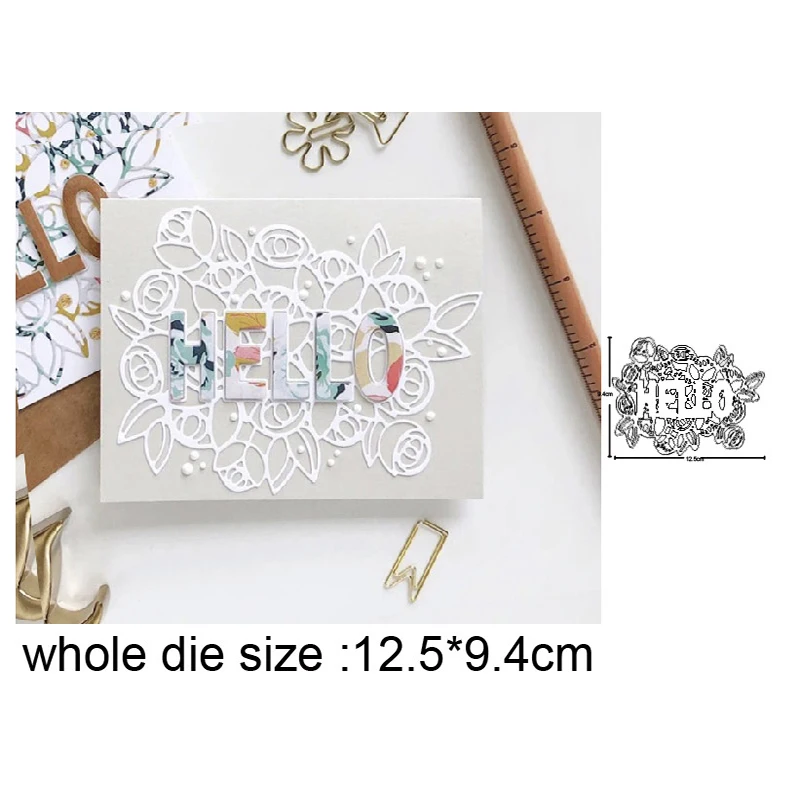 

Cutting Dies Hello Flower Leaf Corner Metal Cutting Dies Stencils Dies DIY Scrapbooking Album Paper Cards Making Embossing Dies