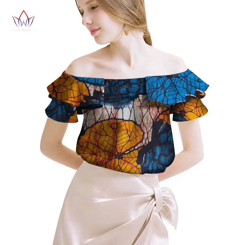 Африканская женская одежда Базен Riche Топ dashiki традиционный принт одежда Vestido Африка Анкара Стиль Топы модная блузка WY2048 - Цвет: 4