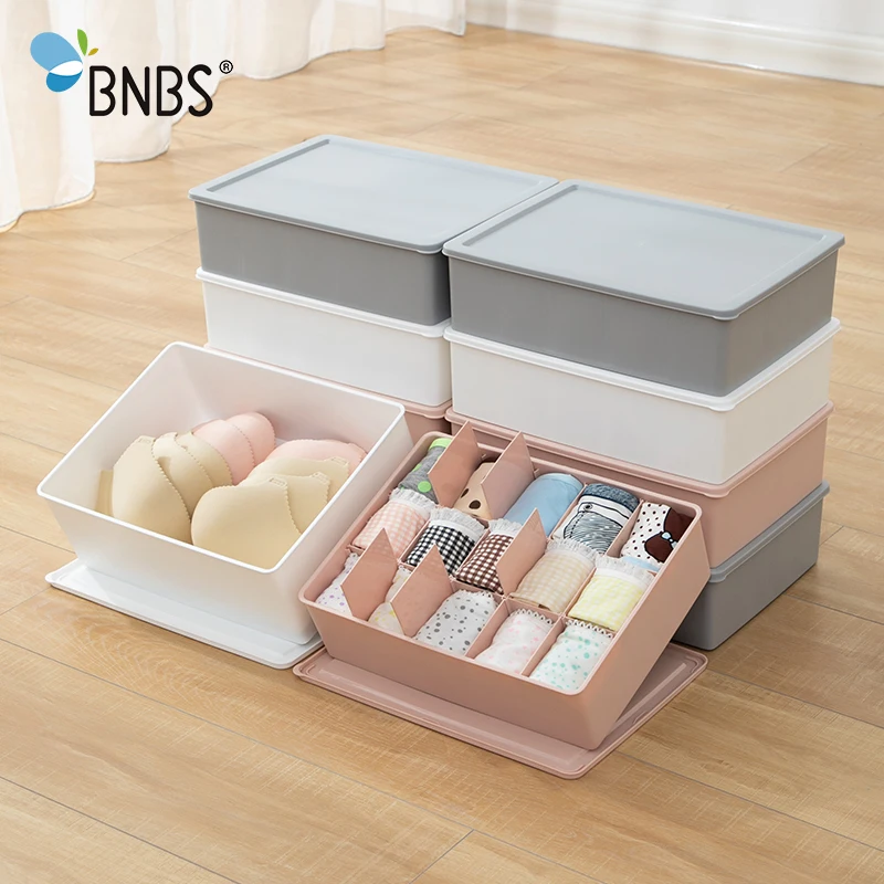 

BNBS Closet Underwear Oganizers Storage Bra Clothes Boxes Plastic Dividers For Drawers Wardrobe Organizations Storage Separators