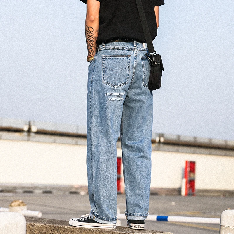 Flash Sale 2019 Brand New Men's Oversize Loose Jeans Denim Trousers Men's Biker Fashion Pants Distressed Jeans Calcas De Ganga Casual Solid