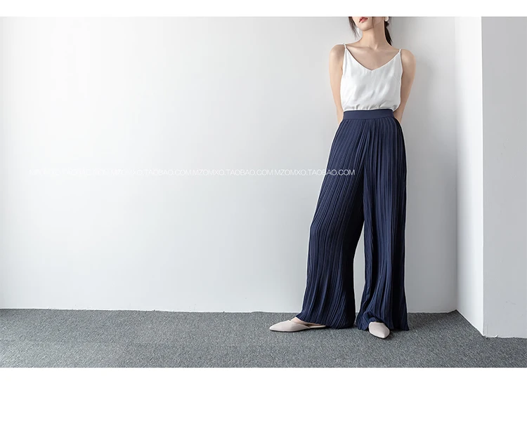 Горячая Miyake модные складные узкие soild длинные брюки Широкие брюки