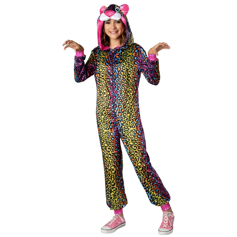 Snailify Kids Tween Neon Leopard Costume Girls Costume For Halloween Carnival Party Outfit Animal Pajama Snailify Kids Tween Neon Leopard Costume Girls Costume For Halloween Carnival Party Outfit Animal Pajama