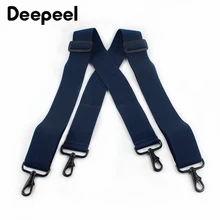 Deepeel 1pc 5*120cm New Fashion Wide Men's Suspender Black Hook Buckle 4 Clip Stretch Male Jockstrap Work Braces Accessories