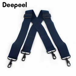 Deepeel 1pc 5*120cm New Fashion Wide Men's Suspender Black Hook Buckle 4 Clip Stretch Male Jockstrap Work Braces Accessories