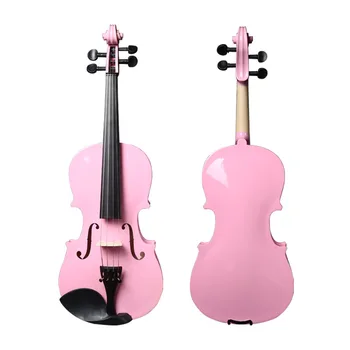 

4/4 1/4 1/2 3/4 1/8 High-end Pink Handmade Violin Basswood Material Beginner Playing Violin Student Gift XTQ05