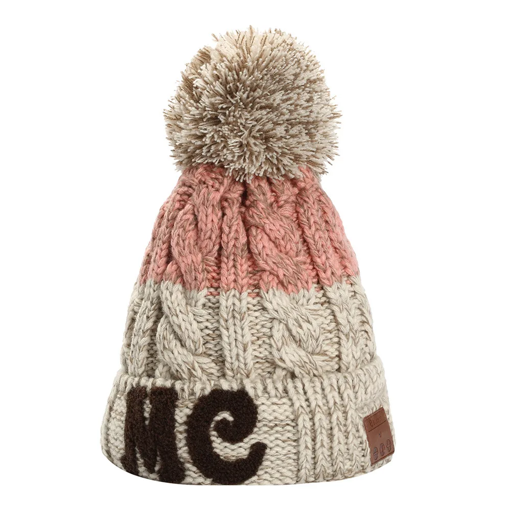 Detachable Stereo Speakers Microphone Hats Unisex Printing Bobble Christmas Caps Ladies Wireless Bluetooth Beanie Sport Outdoor