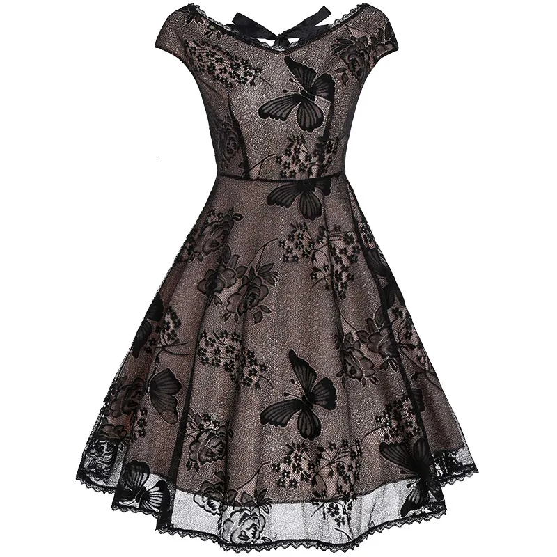 

BGW Autumn V Neck Short Sleeves A Line Lace Butterfly Cocktail Dresses Backless Bandage For Cocktail Party