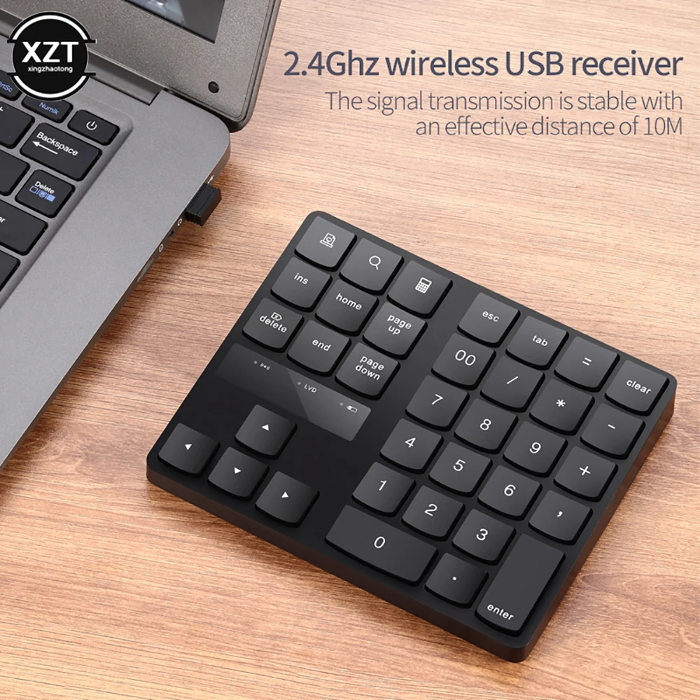 Usb 2.4g Teclado sem Fio 35 Teclas Botões Multimídia Mudo Silencioso Número do Teclado Digital Fim de Casa Direção para Cima para Baixo Chave - Imagem 6