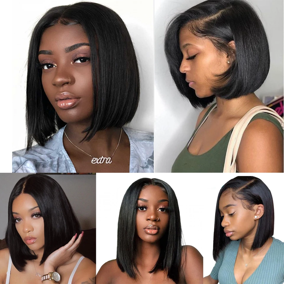 13x4 Bob lace front Wigs Brazilian wig straight lace front wig Short lace front Human Hair Wigs For black Women pixie cut wig