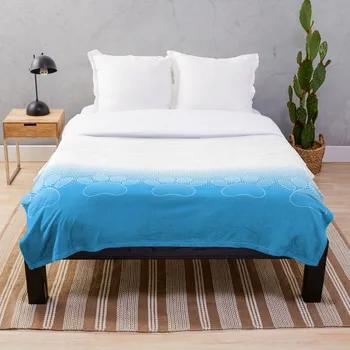 

Soft Blanket for Bed Sherpa Flannel Fleece Blanket Home Travel Sofa Soft Throw Blanket Blue And White Paws With Newsprint Backgr