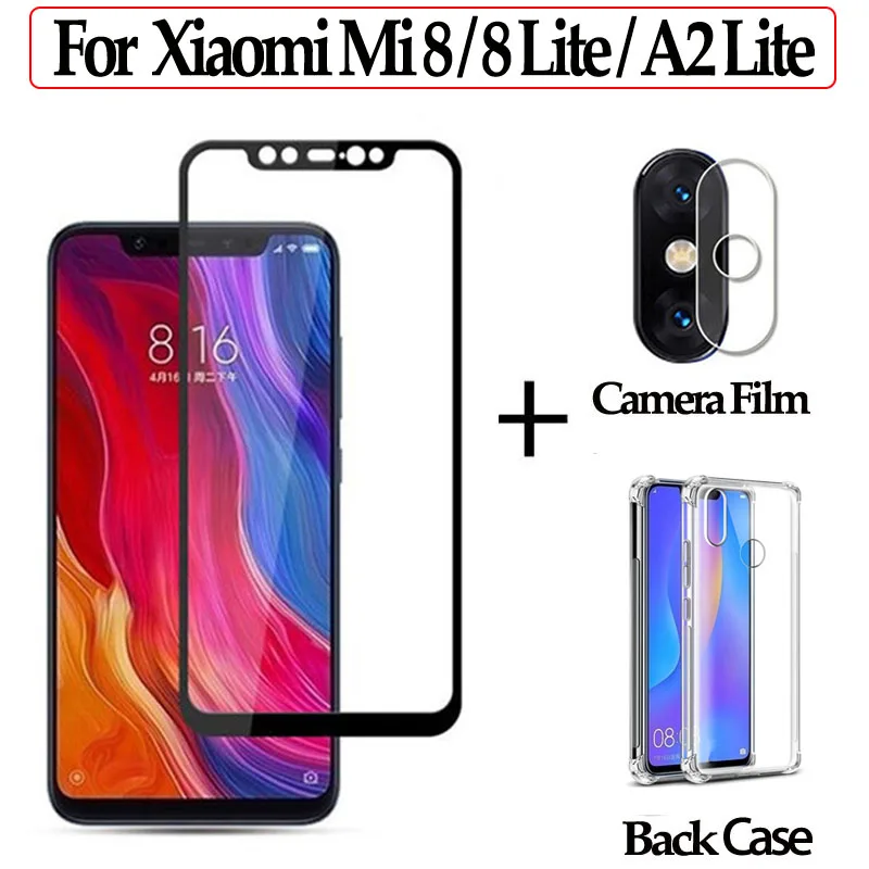 xiaomi mi 8 lite a2lite стекло 3 в 1 защитное на a2 зрачное камеры объектива армированный