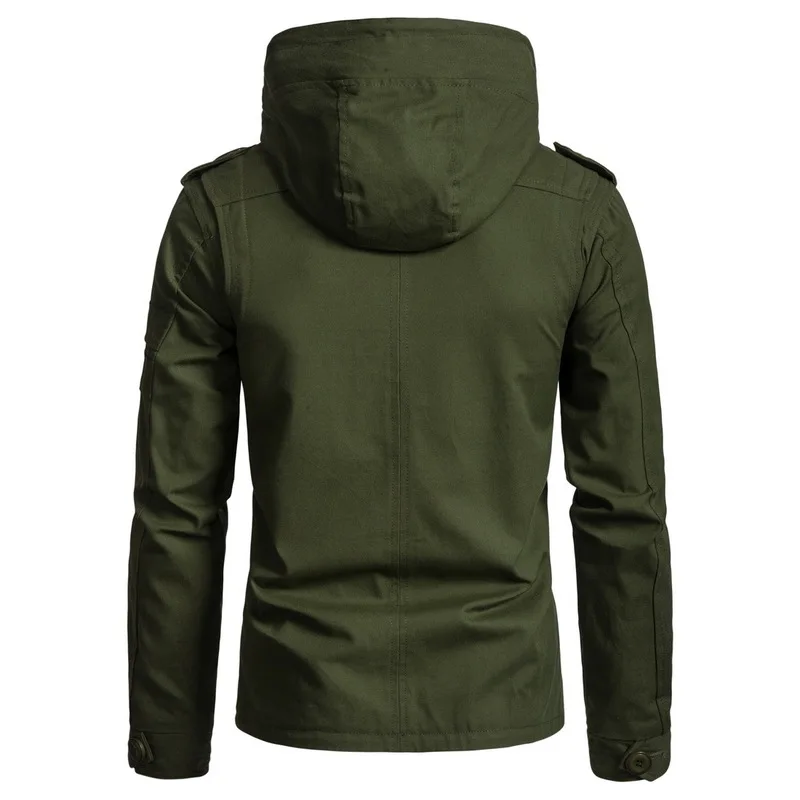 Zogaa Brand Men's Jacket Army Green Military Wide-waisted Coat Casual Cotton Hooded Windbreaker Jac