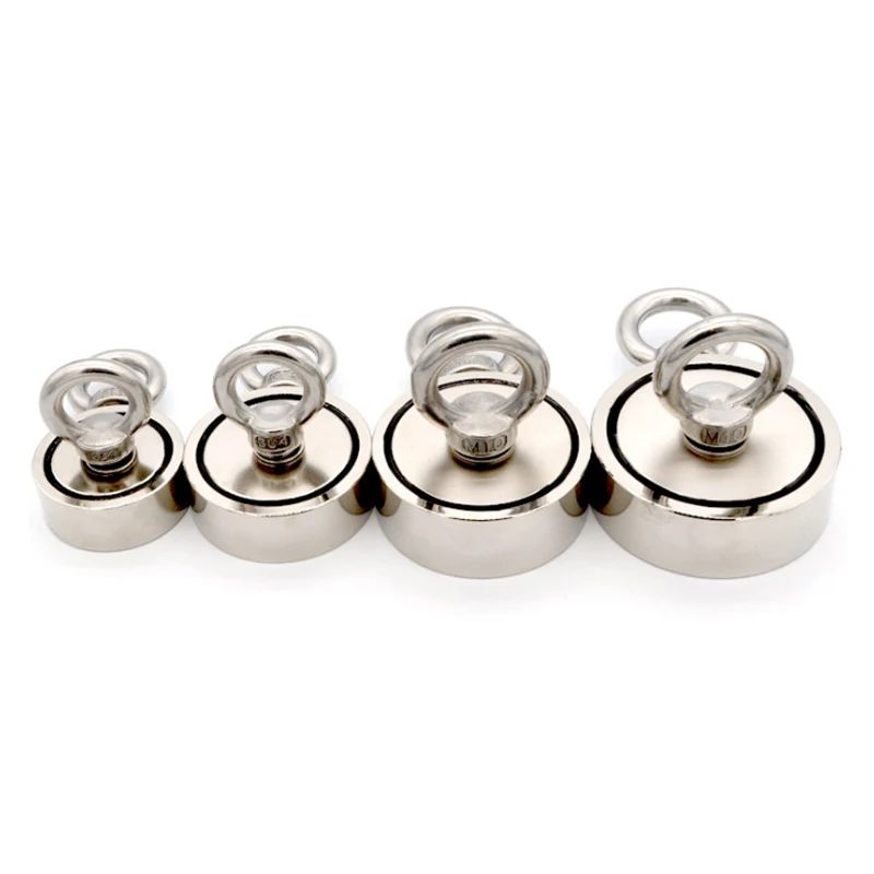 D40mm D60mm D94mm Double Sided Powerful Neodymium Magnet Salvage River Fishing Magnets Ring Hook Double Ring