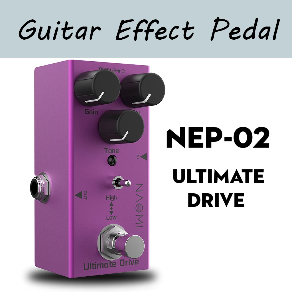 

True Bypass Design Ultimate Drive Electric Guitar Effect Pedal with Aluminum Alloy Material Guitar Effect Pedal