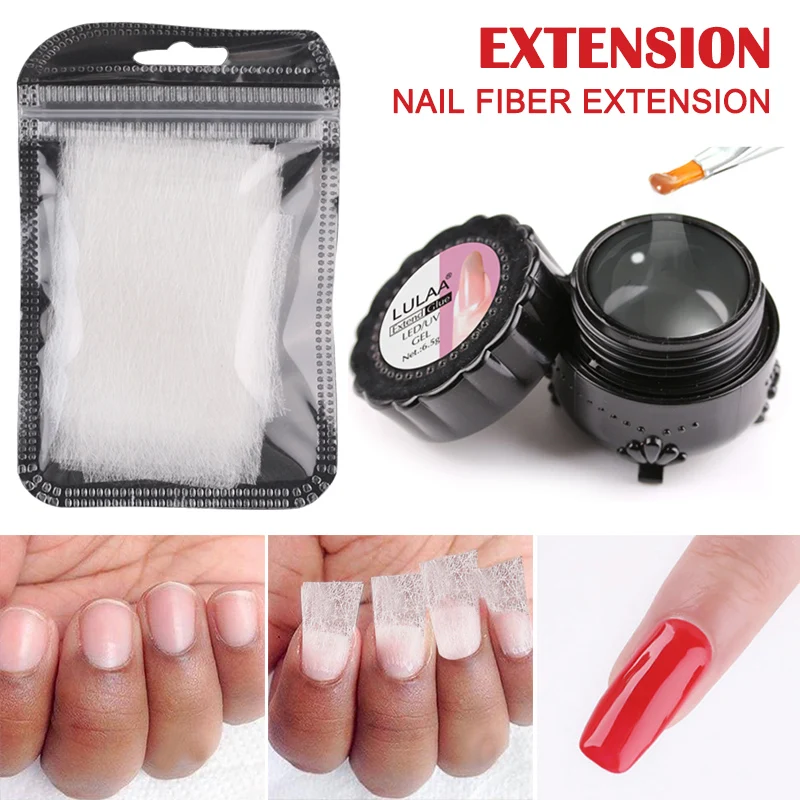 

10Pcs/20Pcs Nail Art Non-woven Silk Gel Tips Extension Set Fiber Glass Form DIY Manicure Accessory ---MS